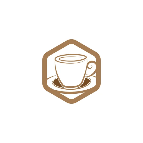Просто Вектор Дизайна Уникальной Чашки Кофе Соблазняет Шаблон Дизайна Логотипа — стоковый вектор