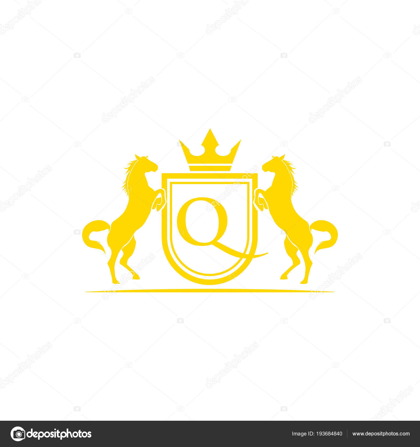 Initial Letter Logo Horse Brand Logo Design Vector Retro Golden