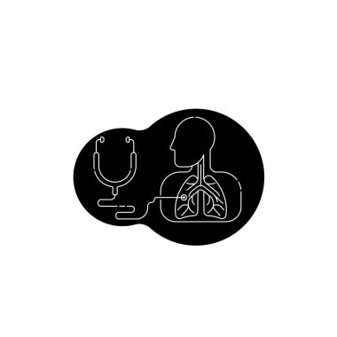 Akciğer ikonu, basit düz stil. İnsan tasarım elementinin iç organları, logo. Astım, tüberküloz, zatürre, tıp konsepti. Beyaz arka planda izole edilmiş. Vektör illüstrasyonu