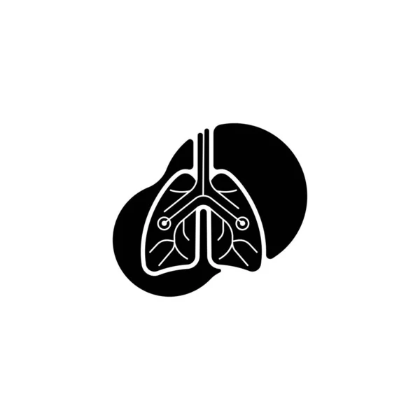 Lungen Lungen Ikone Einfacher Flacher Stil Innere Organe Des Menschlichen — Stockvektor