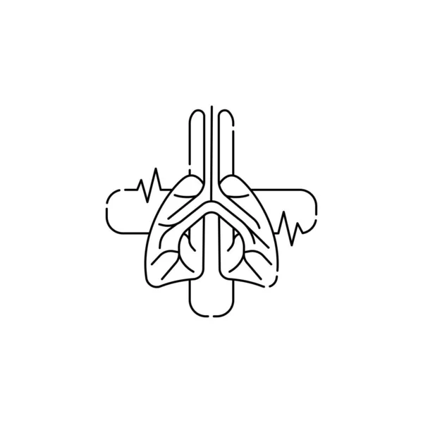 Tüdő Ikon Egyszerű Lapos Stílus Emberi Tervezési Elem Belső Szervei — Stock Vector