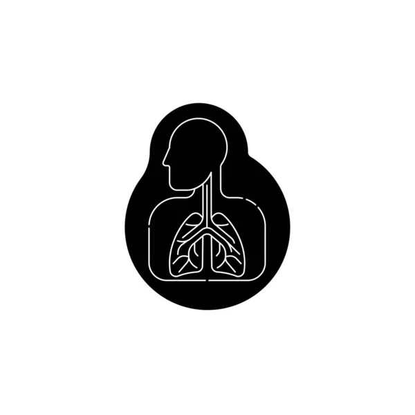 Pulmões Ícone Pulmonar Simples Estilo Plano Órgãos Internos Elemento Design — Vetor de Stock