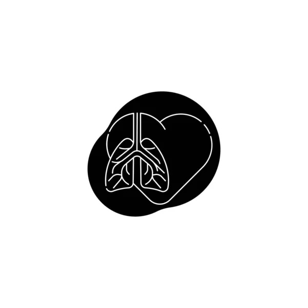 Lungen Lungen Ikone Einfacher Flacher Stil Innere Organe Des Menschlichen — Stockvektor