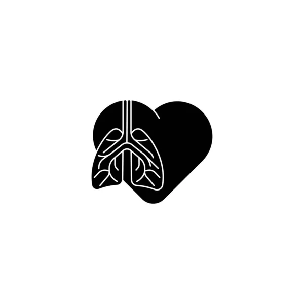 Pulmones Icono Pulmonar Estilo Plano Simple Órganos Internos Del Elemento — Vector de stock