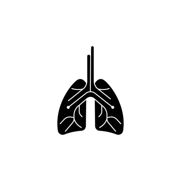 Pulmões Ícone Pulmonar Simples Estilo Plano Órgãos Internos Elemento Design — Vetor de Stock