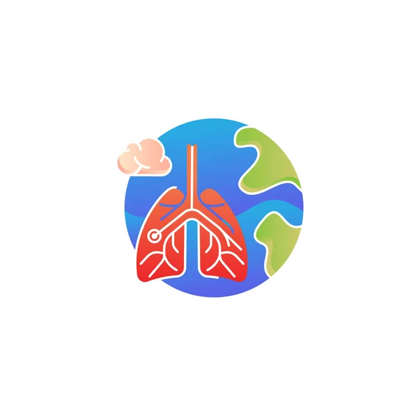 Pulmones Icono Pulmonar Estilo Plano Simple Órganos Internos Del Elemento — Archivo Imágenes Vectoriales
