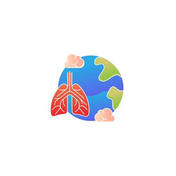 Πνευμονικό Εικονίδιο Των Πνευμόνων Απλό Επίπεδο Στυλ Εσωτερικά Όργανα Του — Διανυσματικό Αρχείο