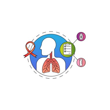 Akciğerler sistem denetimi konsepti. Web sitesi, logo, uygulama simgesi ve afiş için insan vektör illüstrasyonunun pulmonolojisi. Fibrozis, astım, tüberküloz, zatürree, kanser için tıbbi araştırma. Akciğer çizgisi sanat vektörü çizimleri.