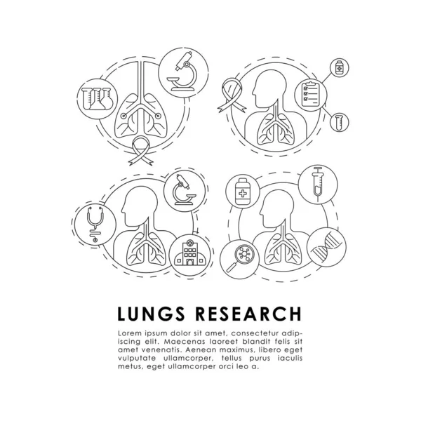 Σχέδιο Επιθεώρησης Του Συστήματος Των Πνευμόνων Πνευμονολογία Της Ανθρώπινης Διανυσματικής — Διανυσματικό Αρχείο