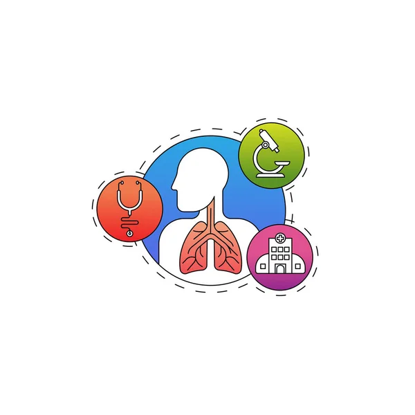Conceito Inspeção Sistema Pulmonar Pulmonologia Ilustração Vetor Humano Para Site — Vetor de Stock