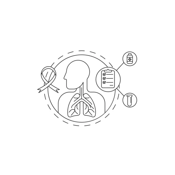 Conceito Inspeção Sistema Pulmonar Pulmonologia Ilustração Vetor Humano Para Site — Vetor de Stock