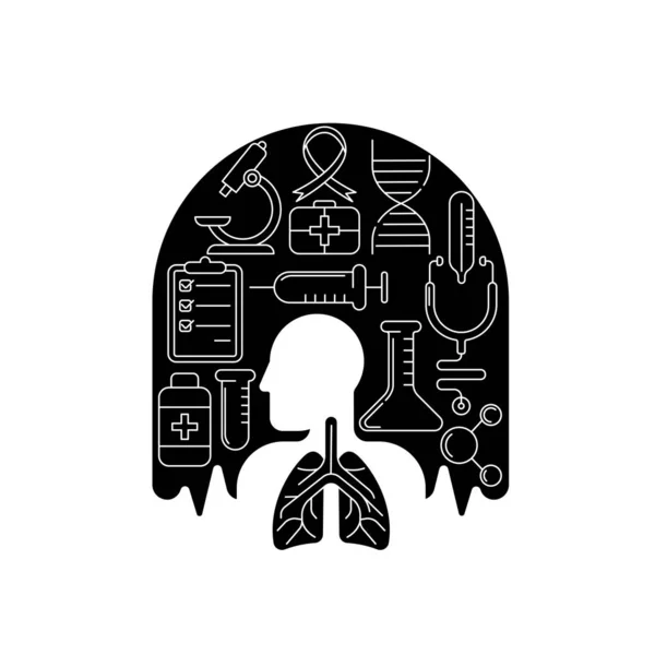 Tuberkulose - Illustration des medizinischen Lungenvektors — Stockvektor