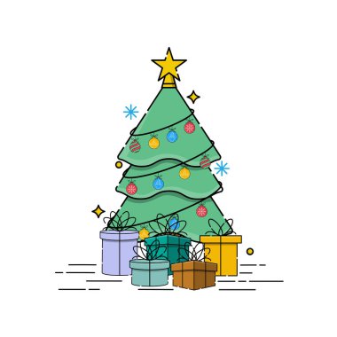 hediye kutusu vektör illüstrasyonu