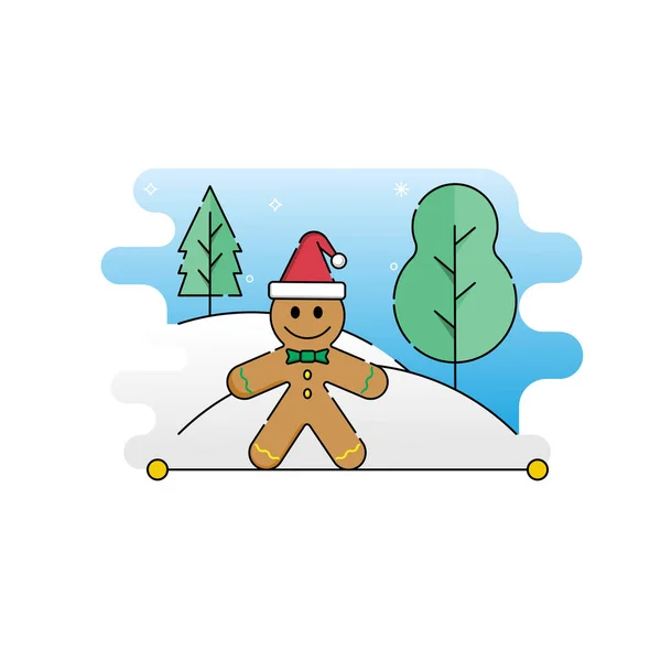 Natal Gingerbread vetor ilustração — Vetor de Stock