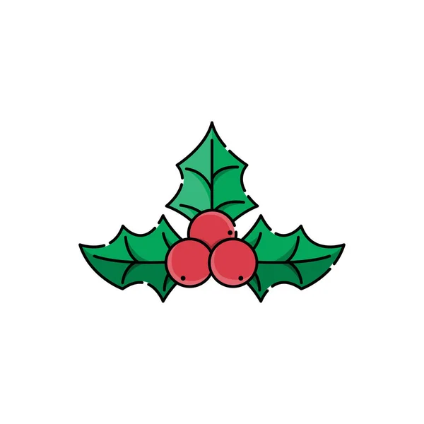 クリスマスホリーベリーのアイコンベクトルイラスト — ストックベクタ