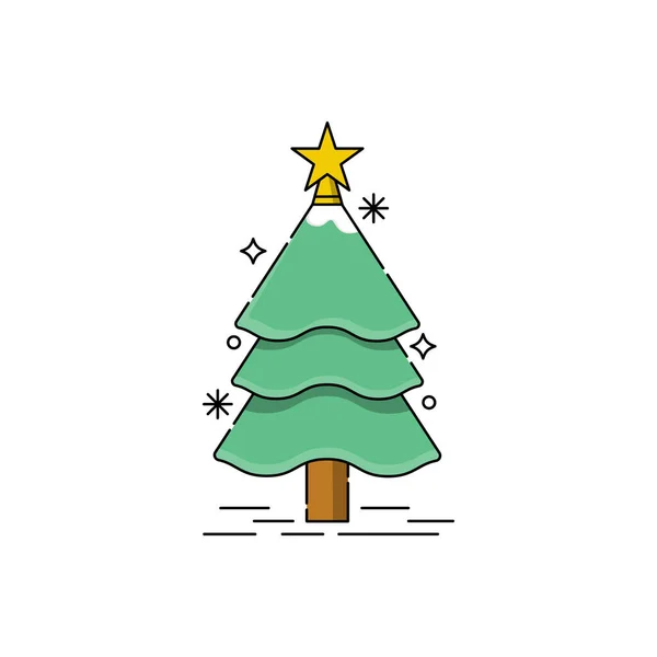 Boże Narodzenie drzewo ikona wektor ilustracja — Wektor stockowy