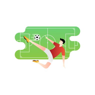 Futbol ya da futbolcu vektör çizimi.