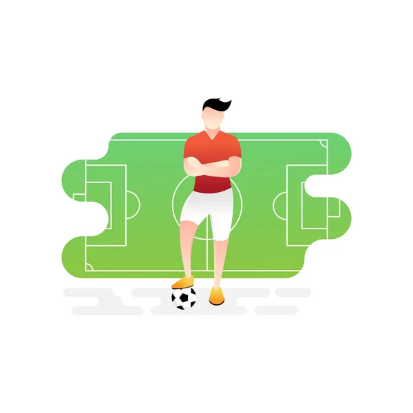 Football or soccer player vector illustration. — Stock Vector