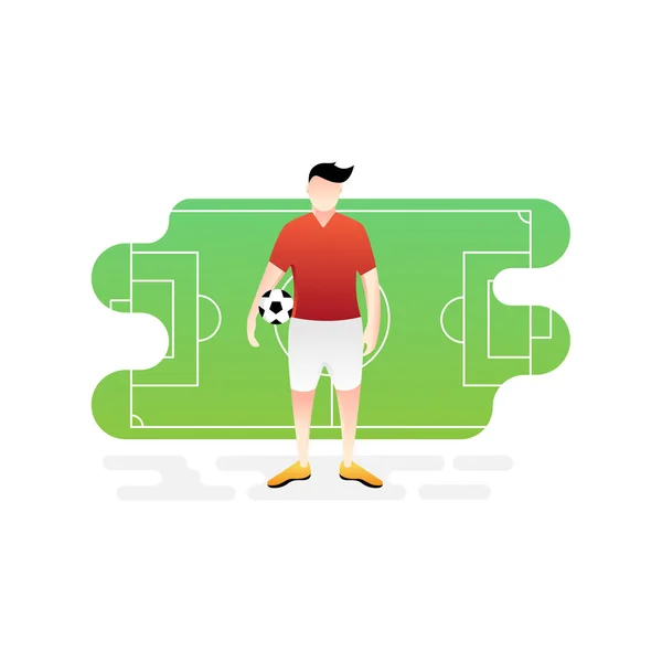 Fußball- oder Fußballer-Vektor-Illustration. — Stockvektor