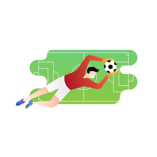 Fútbol o fútbol jugador vector ilustración . — Vector de stock