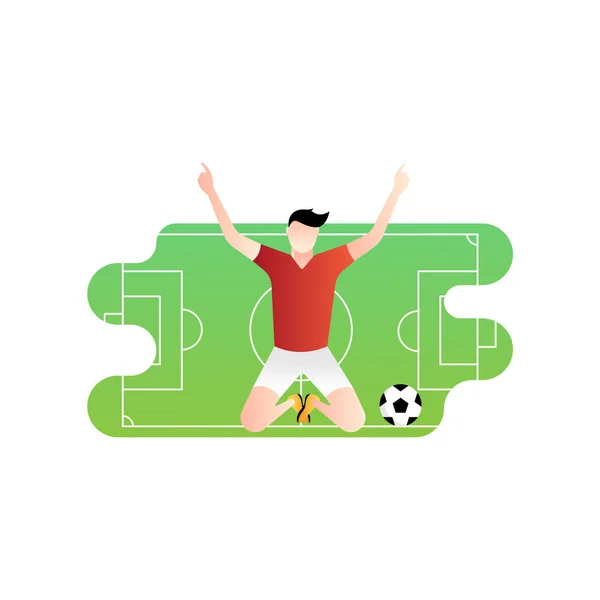 Futebol ou futebol jogador vetor ilustração . — Vetor de Stock