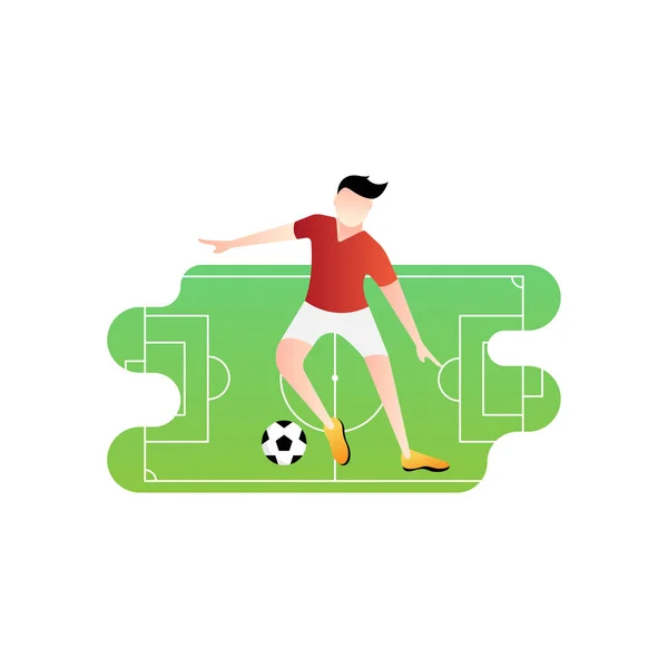 Fútbol o fútbol jugador vector ilustración . — Vector de stock