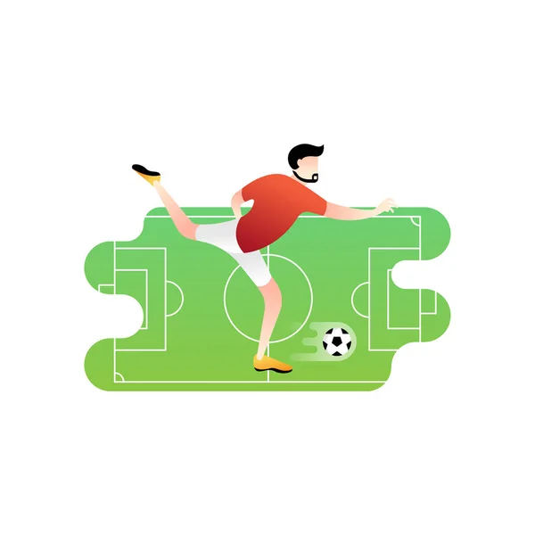 Fútbol o fútbol jugador vector ilustración . — Archivo Imágenes Vectoriales