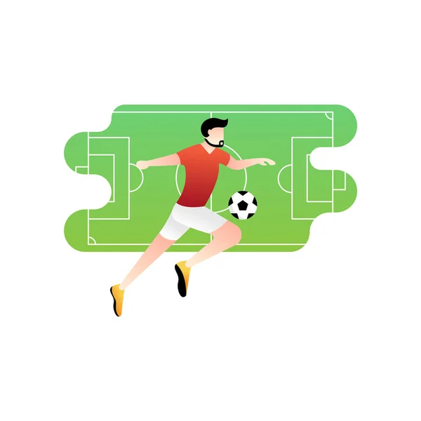 Fotboll eller fotboll spelare vektor illustration. — Stock vektor