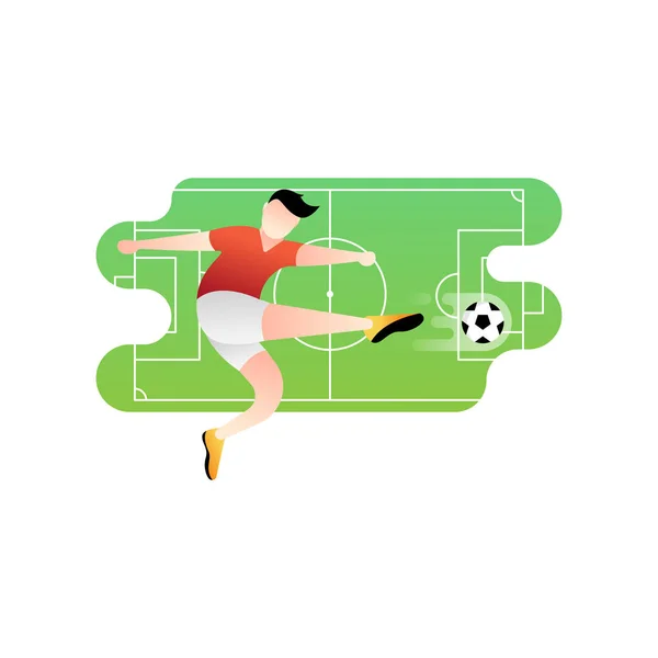 Illustration vectorielle du joueur de football ou de football . — Image vectorielle