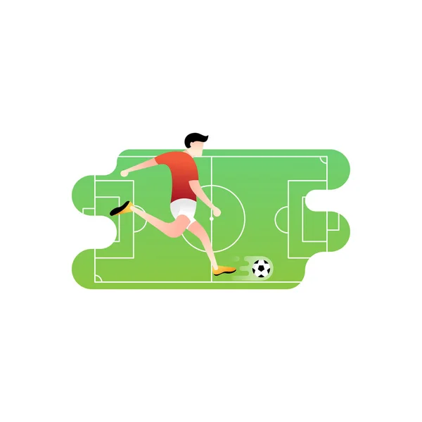 Futebol ou futebol jogador vetor ilustração . — Vetor de Stock