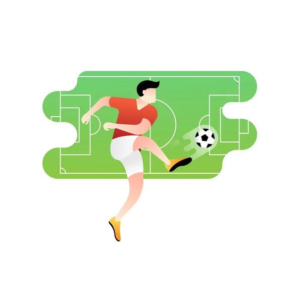 Futebol ou futebol jogador vetor ilustração . — Vetor de Stock