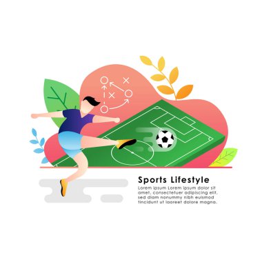 Futbol ya da futbolcu vektör çizimi.