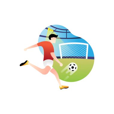 Futbol ya da futbolcu vektör çizimi.