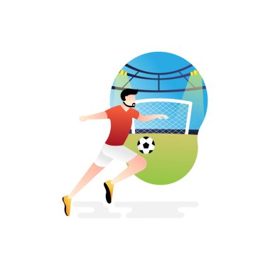 Futbol ya da futbolcu vektör çizimi.