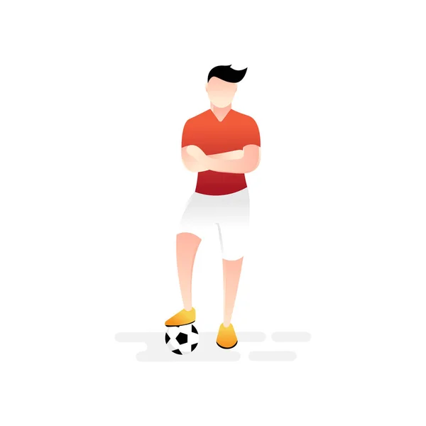 Voetbal of voetbal speler vector illustratie. — Stockvector