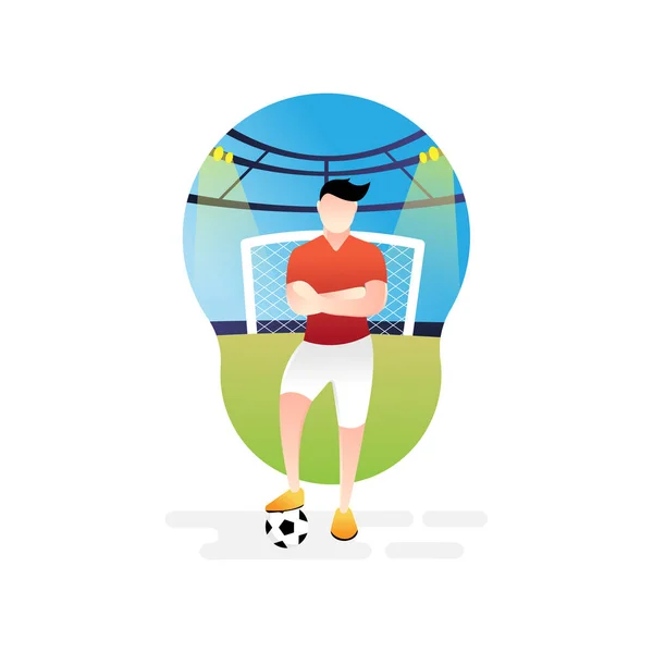 Fútbol o fútbol jugador vector ilustración . — Vector de stock