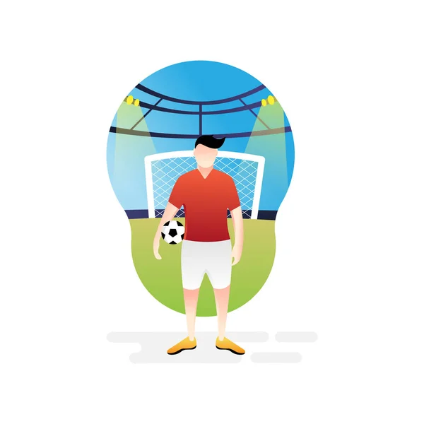 Futebol ou futebol jogador vetor ilustração . — Vetor de Stock