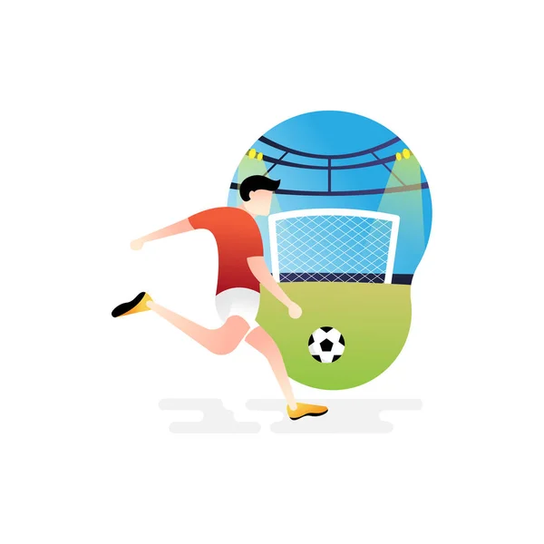 サッカーまたはサッカーの選手のベクトルイラスト. — ストックベクタ