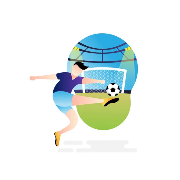 Futebol ou futebol jogador vetor ilustração . — Vetor de Stock