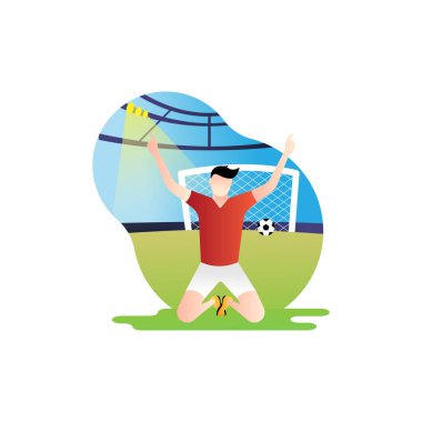 Futbol ya da futbolcu vektör çizimi.