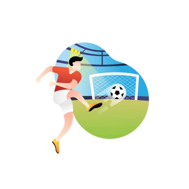 Futbol ya da futbolcu vektör çizimi.