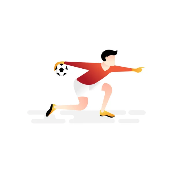 Futebol ou futebol jogador vetor ilustração . —  Vetores de Stock