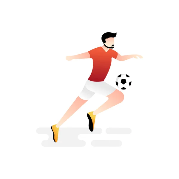 Fotboll eller fotboll spelare vektor illustration. — Stock vektor