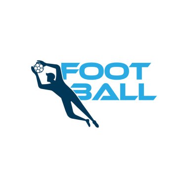 Beyaz arkaplanda izole edilmiş bir futbol oyuncusunun futbol vektör çizimi.