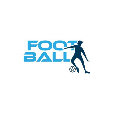 Beyaz arkaplanda izole edilmiş bir futbol oyuncusunun futbol vektör çizimi.