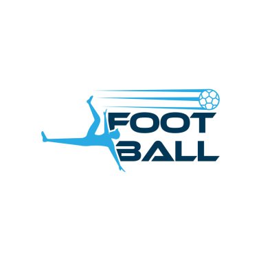 Beyaz arkaplanda izole edilmiş bir futbol oyuncusunun futbol vektör çizimi.