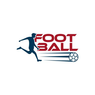 Beyaz arkaplanda izole edilmiş bir futbol oyuncusunun futbol vektör çizimi.