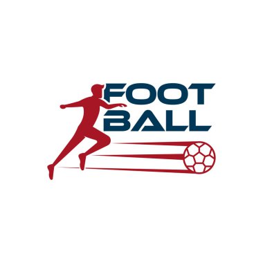 Beyaz arkaplanda izole edilmiş bir futbol oyuncusunun futbol vektör çizimi.