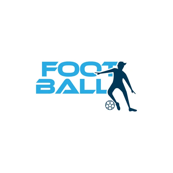 Fußball Vektor Illustration eines Silhouette Fußballspieler isoliert auf weißem Hintergrund. — Stockvektor