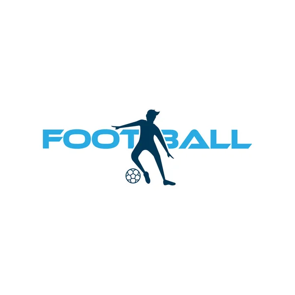 Football vector illustration of a silhouette football player isolated on white background. — Stock Vector